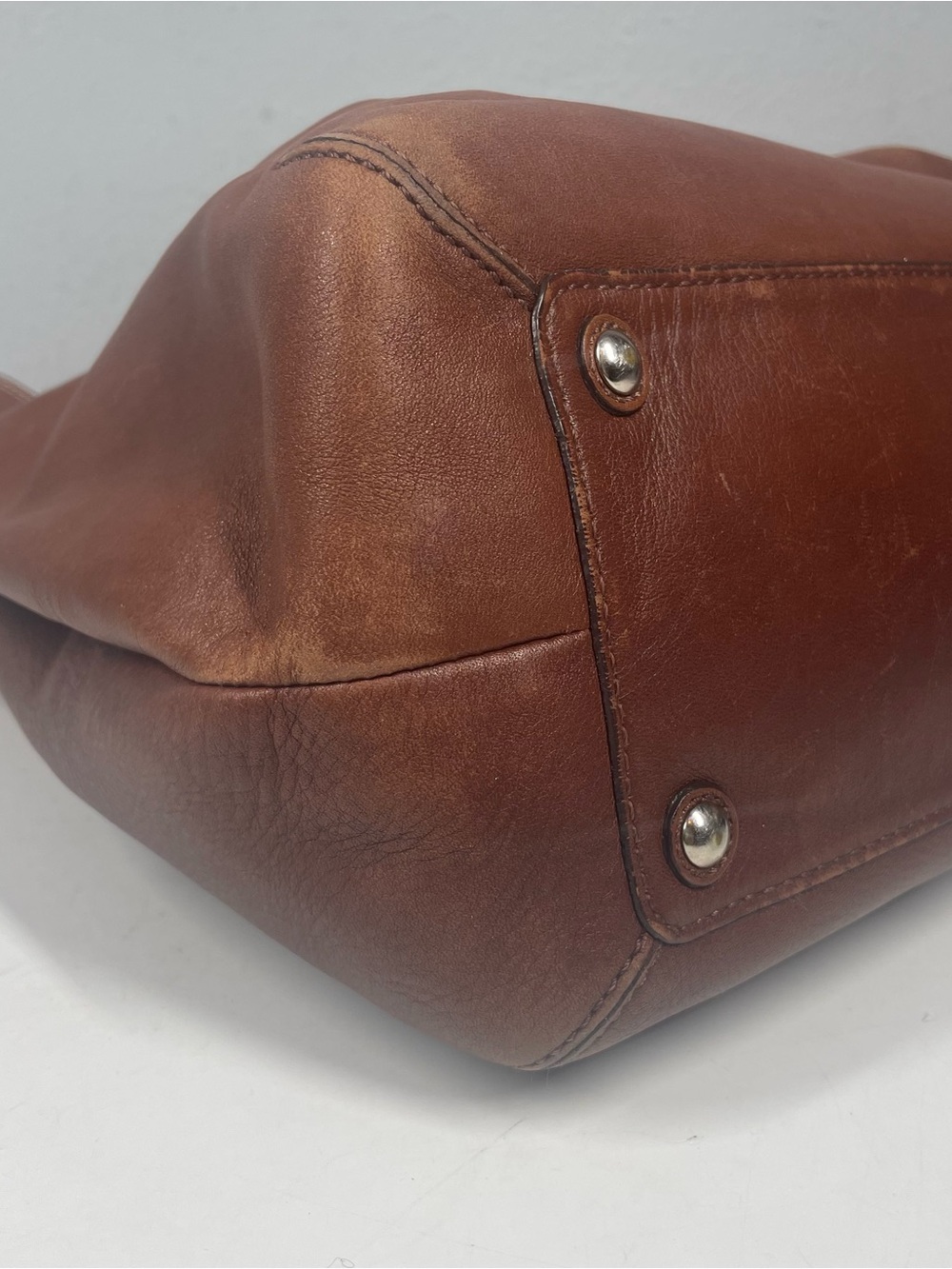 Coach Vintage Soho Pleated Leather Tote Shoulder Bag Purse Handbag Brown F13733 - Picture 7 of 11